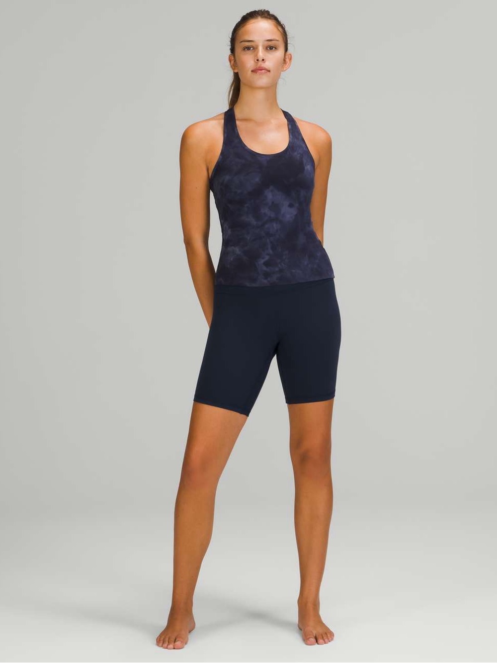 Lululemon Cool Racerback Tank Top Diamond Dye Asphalt Grey True Navy Size 2 - Picture 5 of 10
